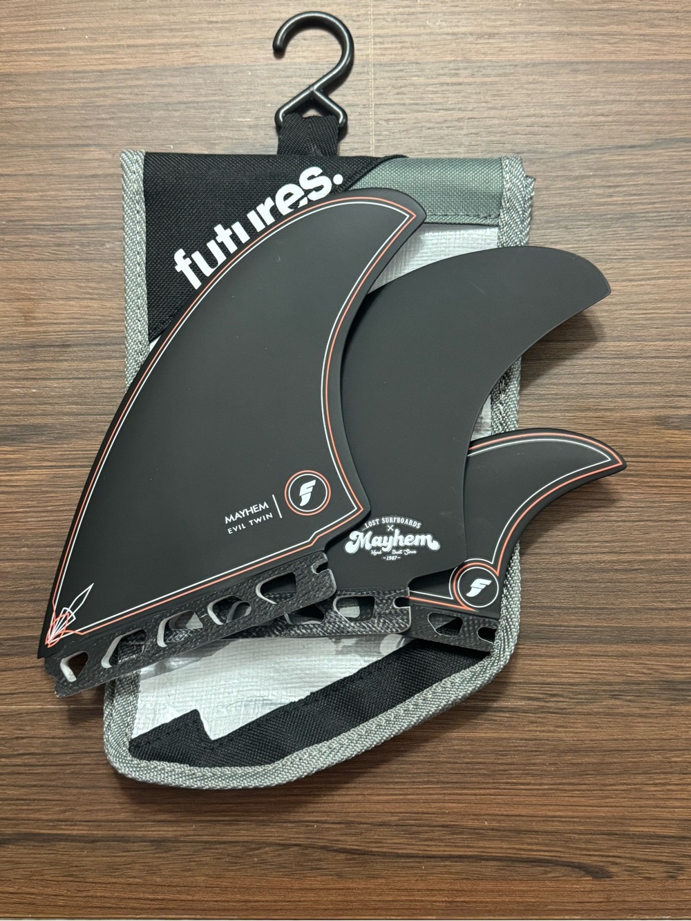 Brand New Futures Lost Mayhem 2+1 Evil Twin Fin Plus Trailer Surfboard Fins